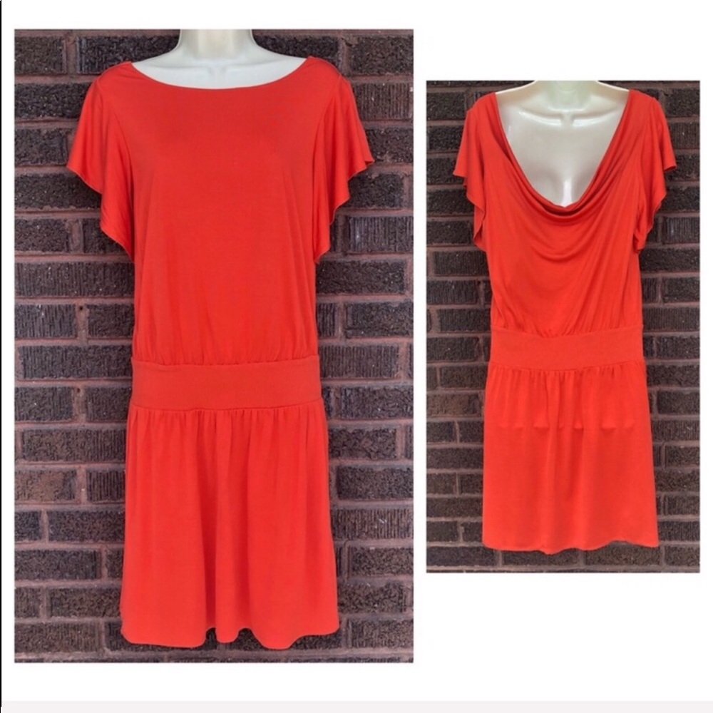 Banana Republic Orange Silk Dress
